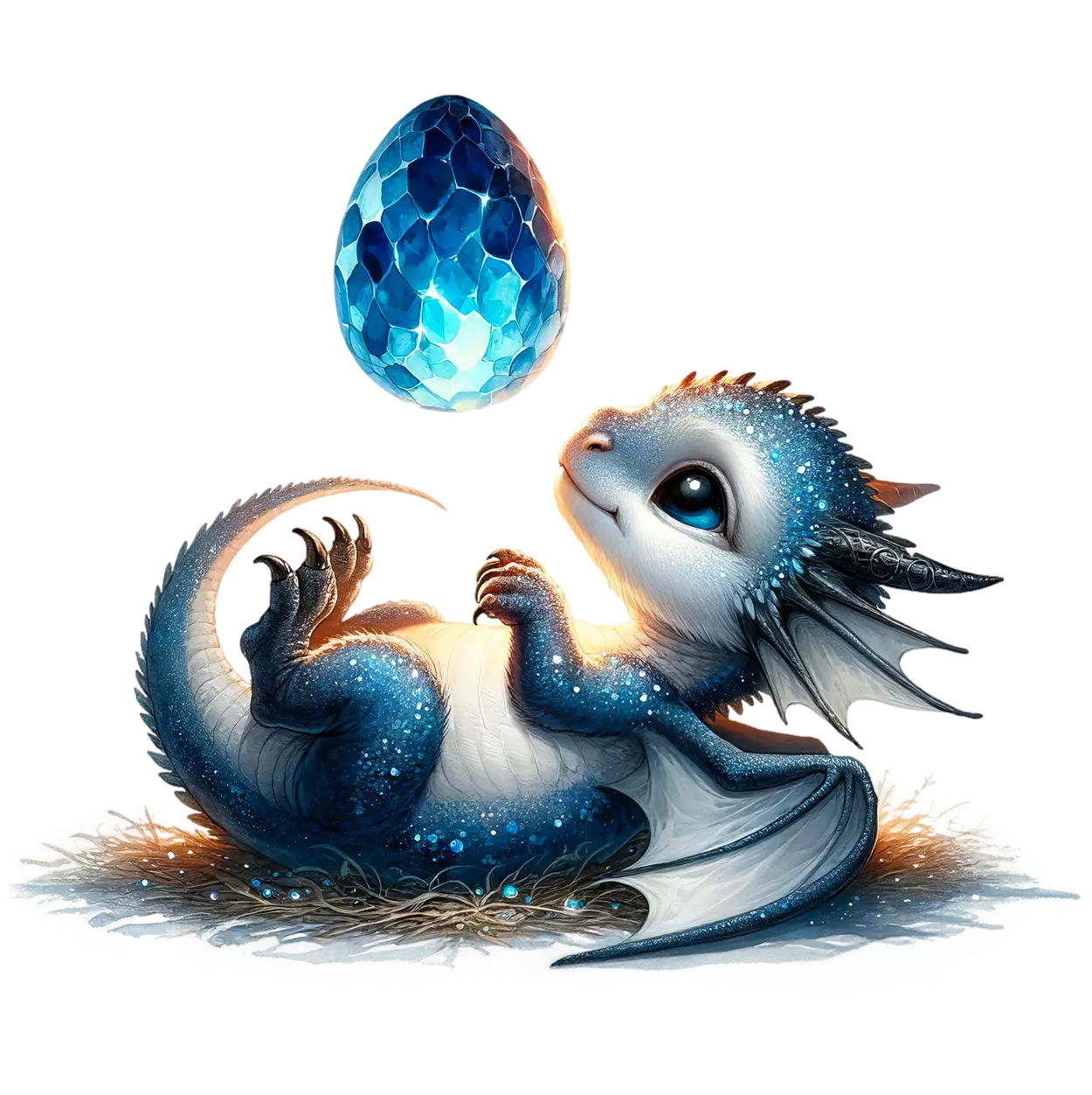 Bügelbild Blauer Baby Drache #3 - Fylou's Style