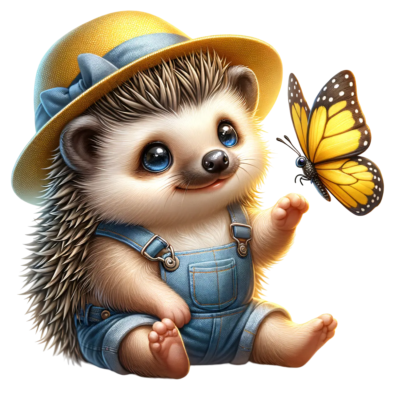 Bügelbild Igel mit Schmetterling #1 Fylou's Style