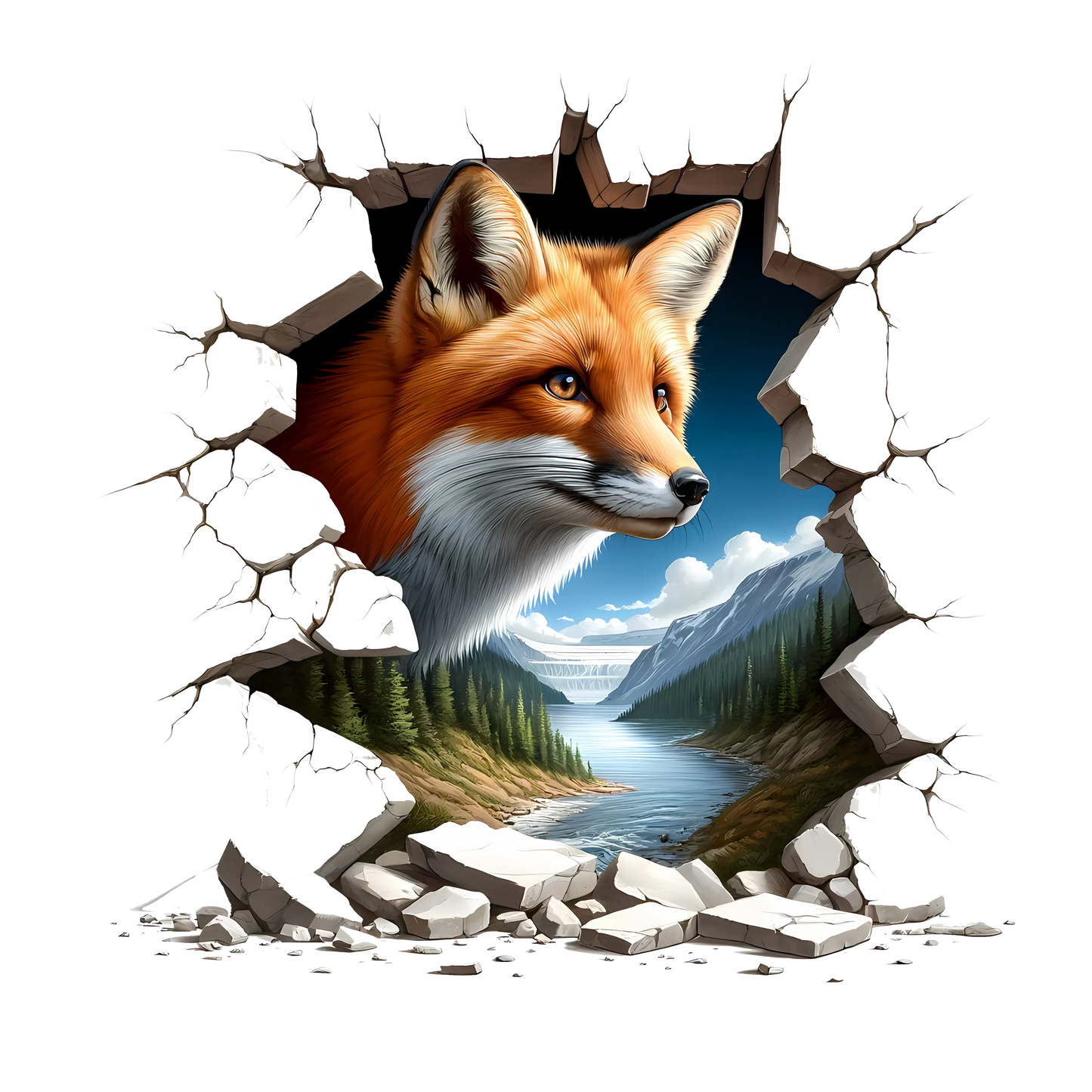 Bügelbild 3D Fuchs #10 Fylou's Style