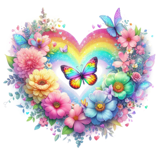 Bügelbild Glitzer Regenbogen Schmetterling #3 Fylou's Style