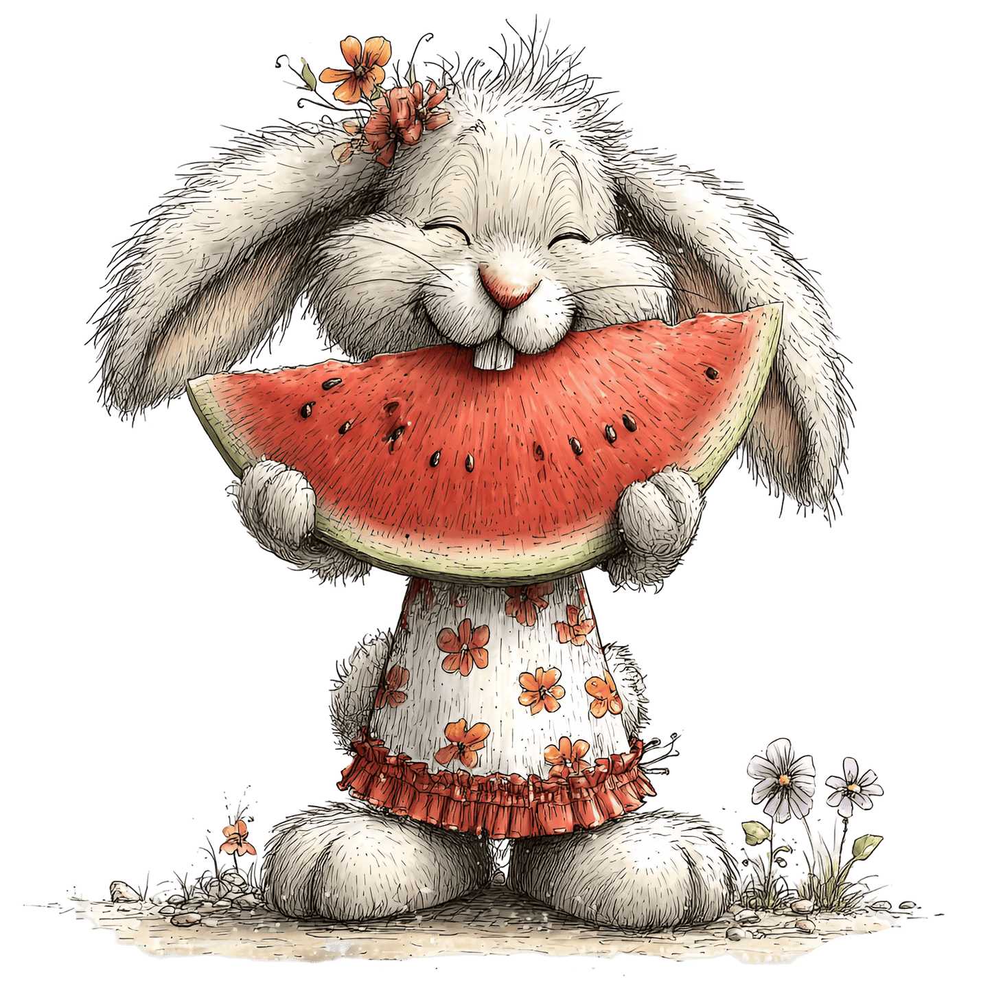 Bügelbild Lustiger Sommer Hase #2