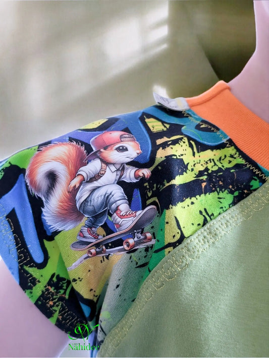 Bügelbild Skateboarder  Eichhörnchen #1 Fylou's Style