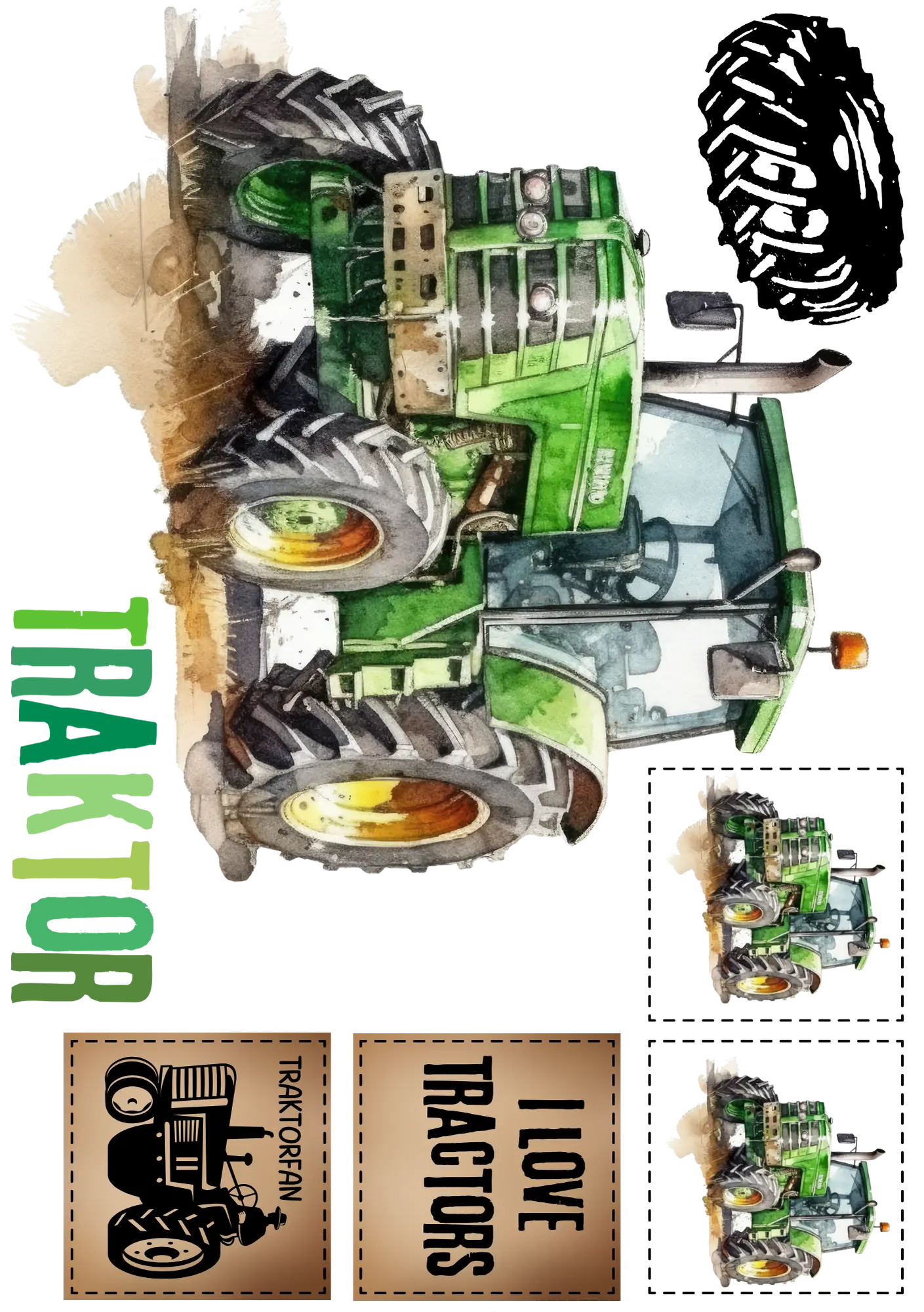 Bügelbild Bogen Traktor - Fylou's Style