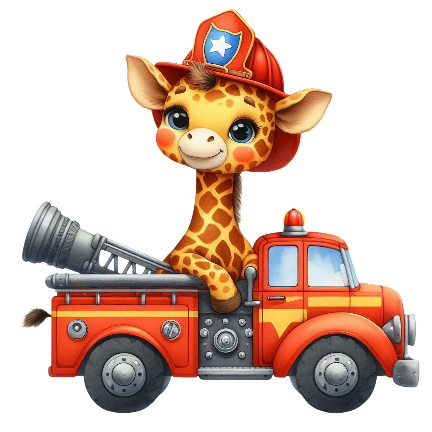 Bügelbild Giraffe Feuerwehr #7 Fylou's Style