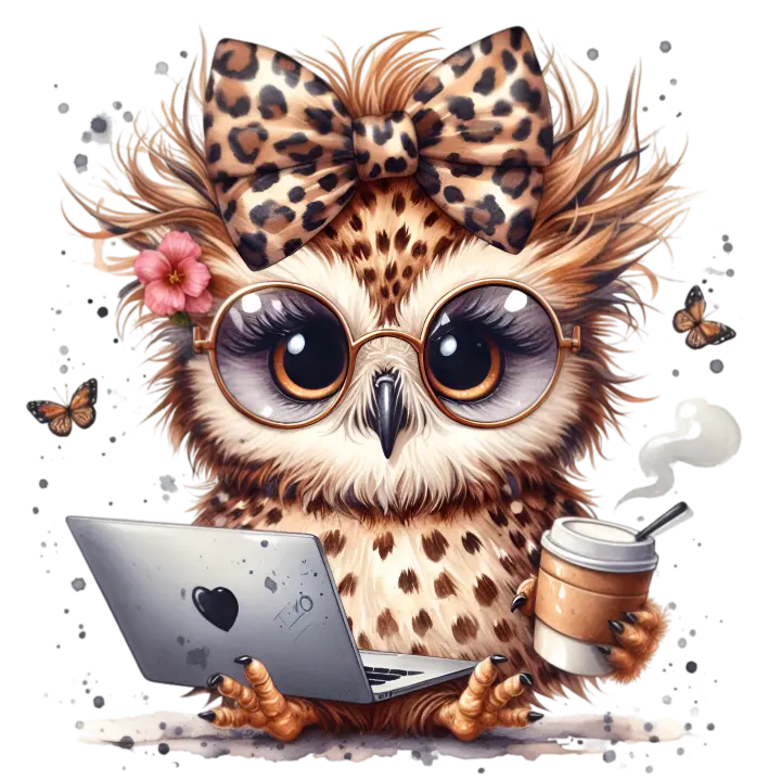 Bügelbild Kaffee Eule #6 - Fylou's Style