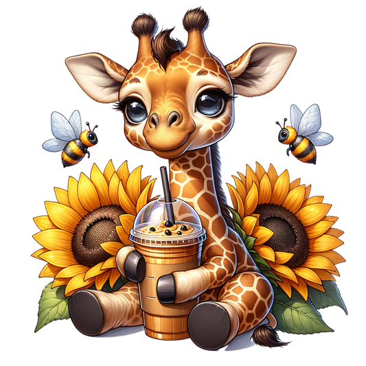 Bügelbild Giraffe mit Shake Fylou's Style