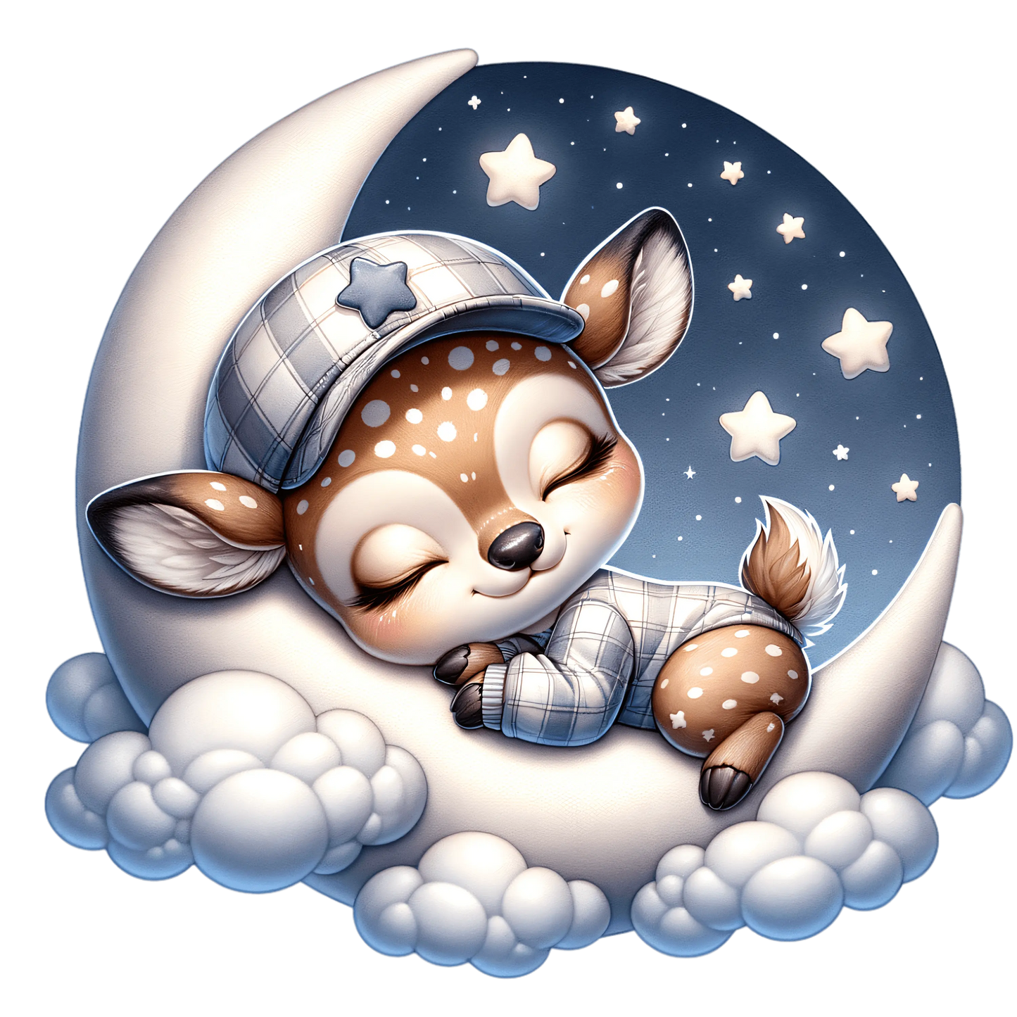 Bügelbild schlafendes Reh auf dem Mond #1 - Fylou's Style