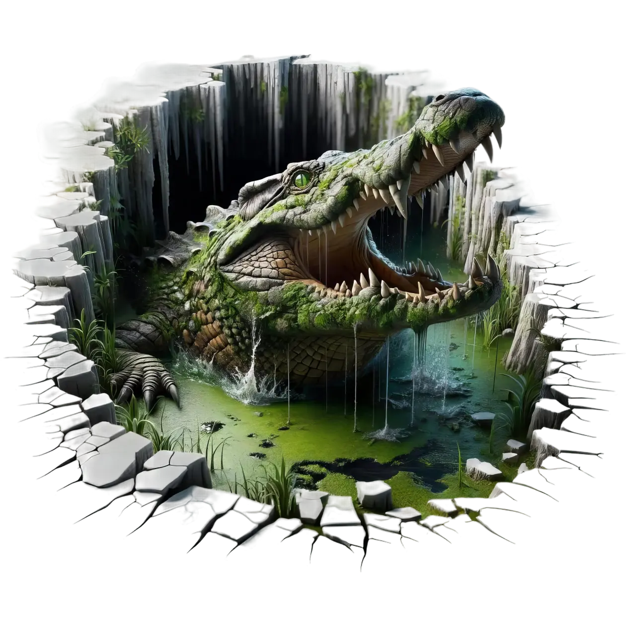 Bügelbild 3D Krokodil #5 Fylou's Style