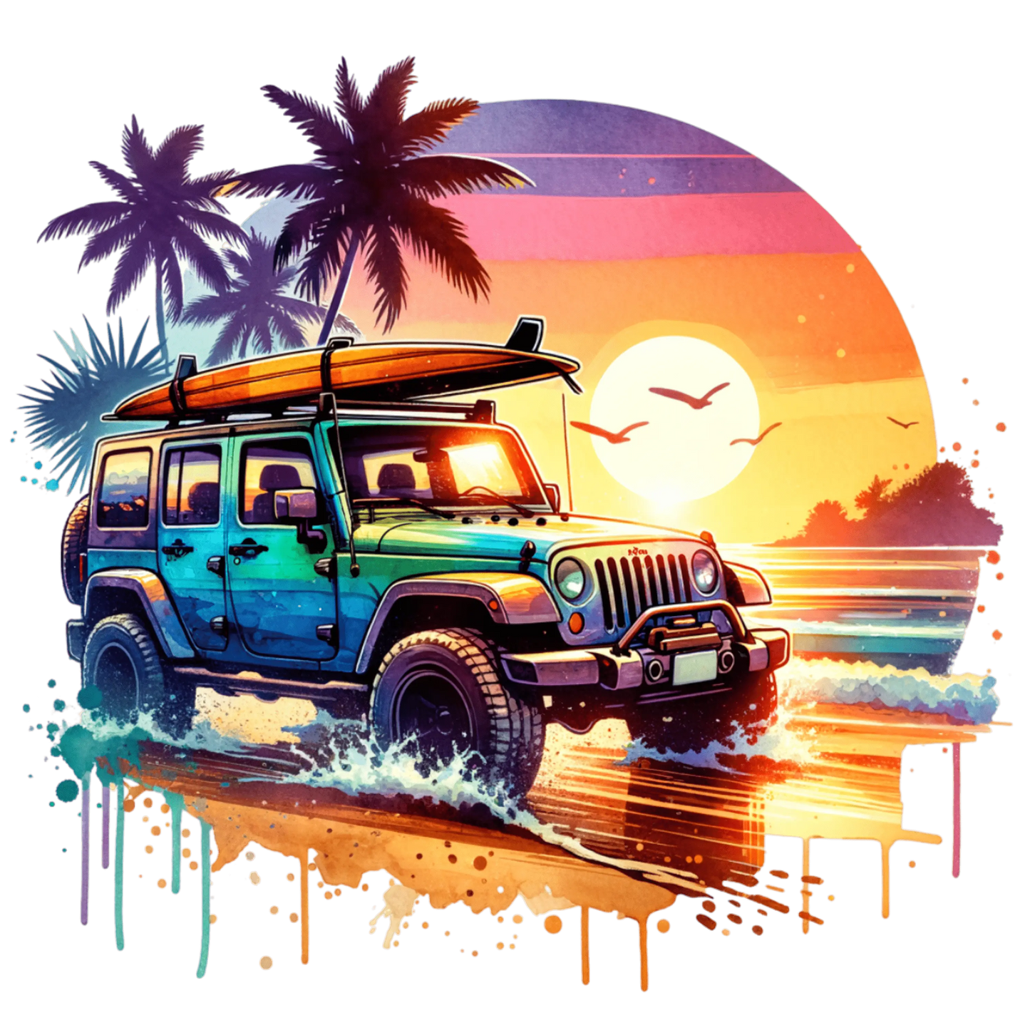 Bügelbild Jeep am Strand #4 Fylou's Style