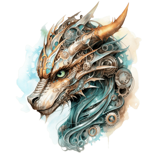 Bügelbild Steampunk Drache #9 Fylou's Style