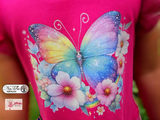 Bügelbild Glitzer Regenbogen Schmetterling #10 Fylou's Style