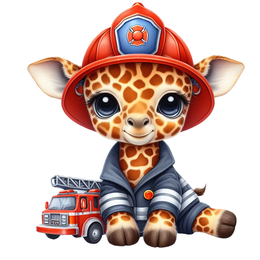 Bügelbild Giraffe Feuerwehr #6 Fylou's Style