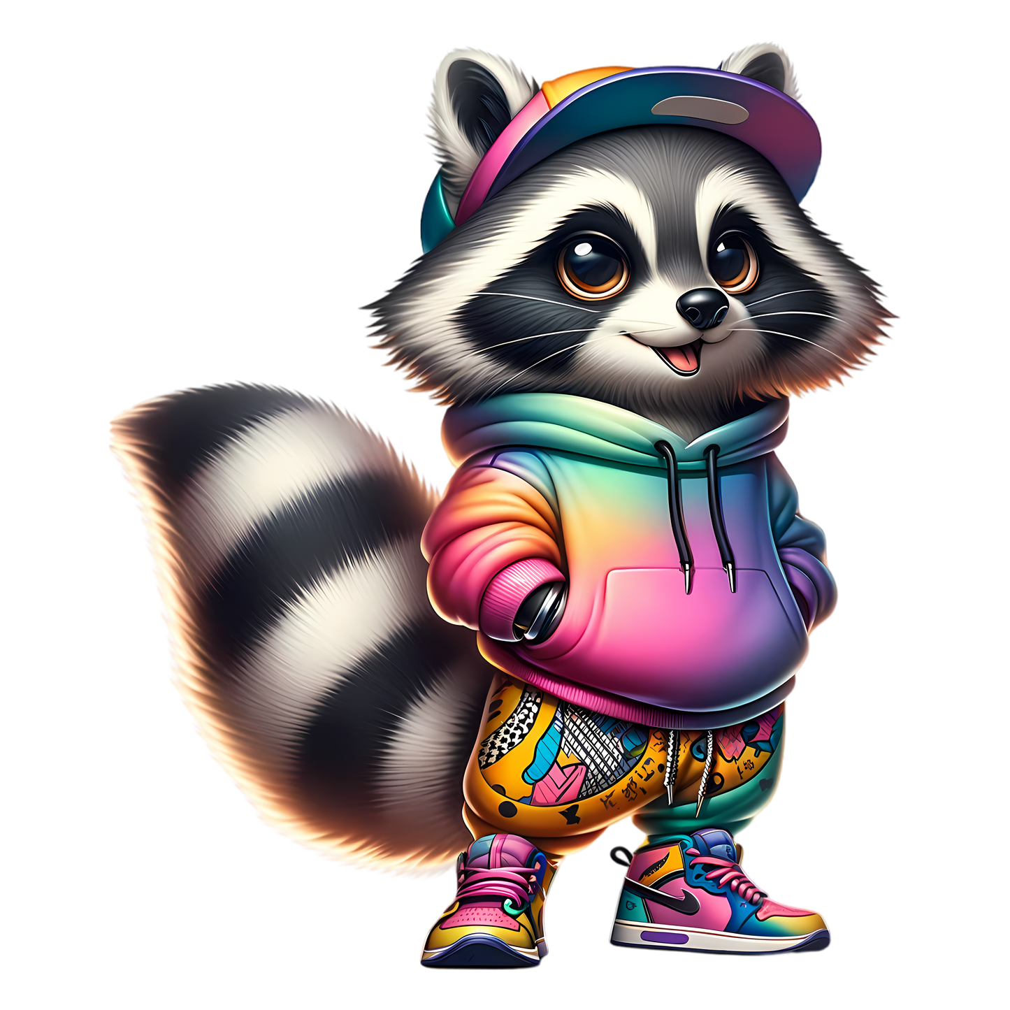 Bügelbild Playful Streetwear Racoon #6 Fylou's Style
