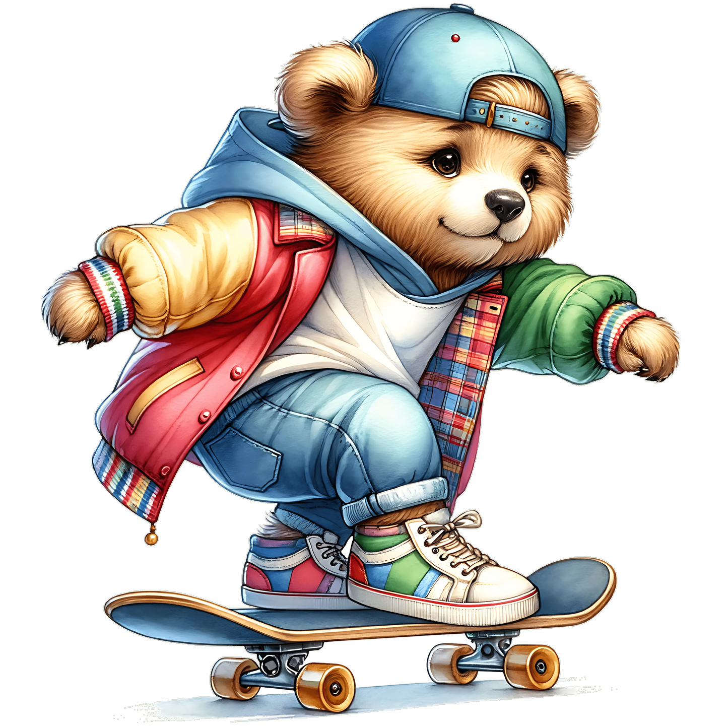 Bügelbild Skateboarder Bär #1 Fylou's Style