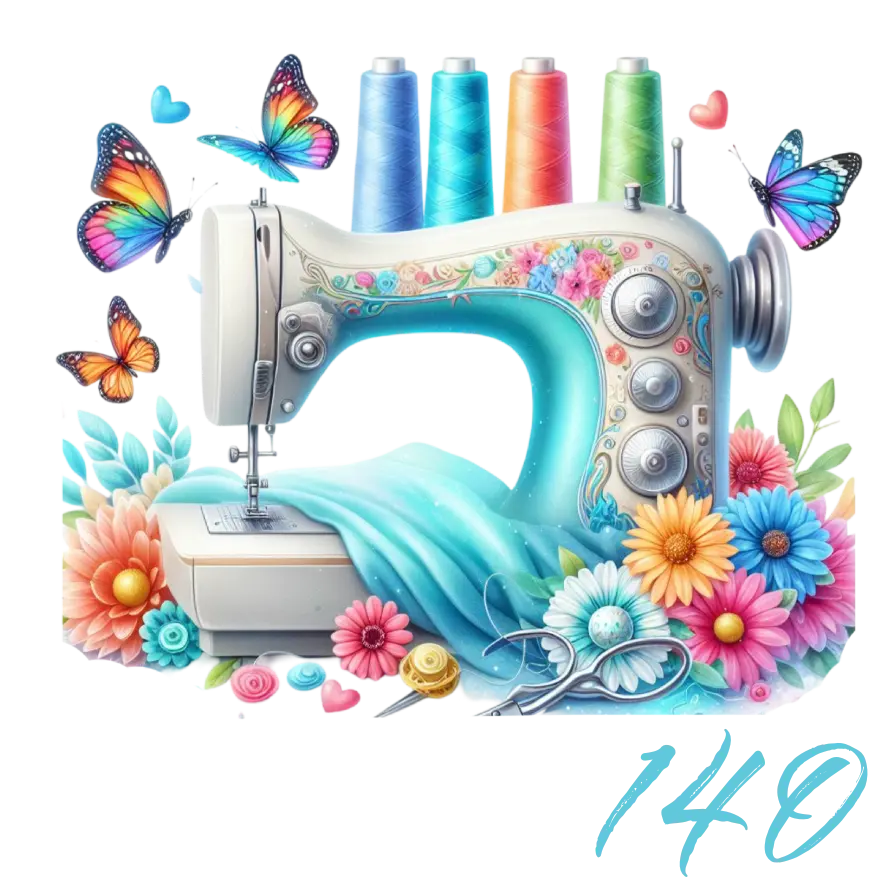 Bügelbild Größenlabel Nähmaschine #5 Fylou's Style