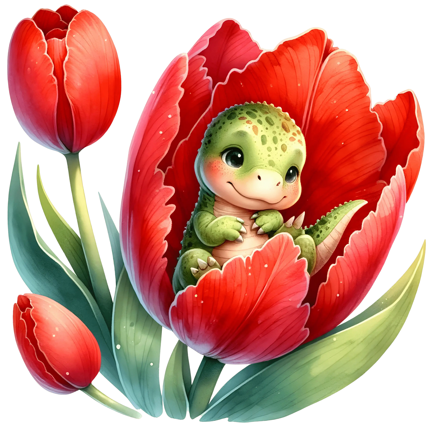 Bügelbild Dinobabys in Blumen #18 Fylou's Style