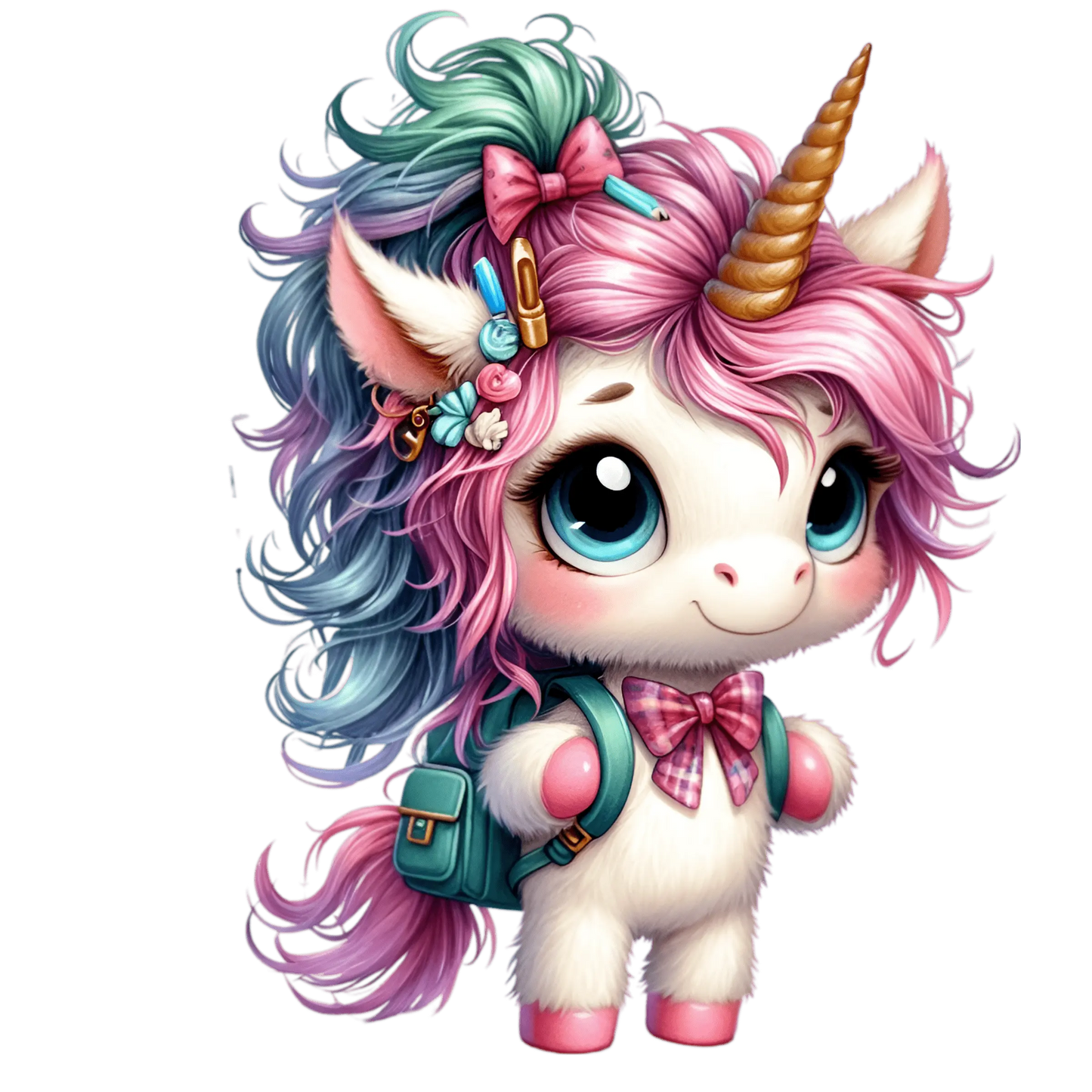 Bügelbild Einhorn geht zur Schule #6 Fylou's Style