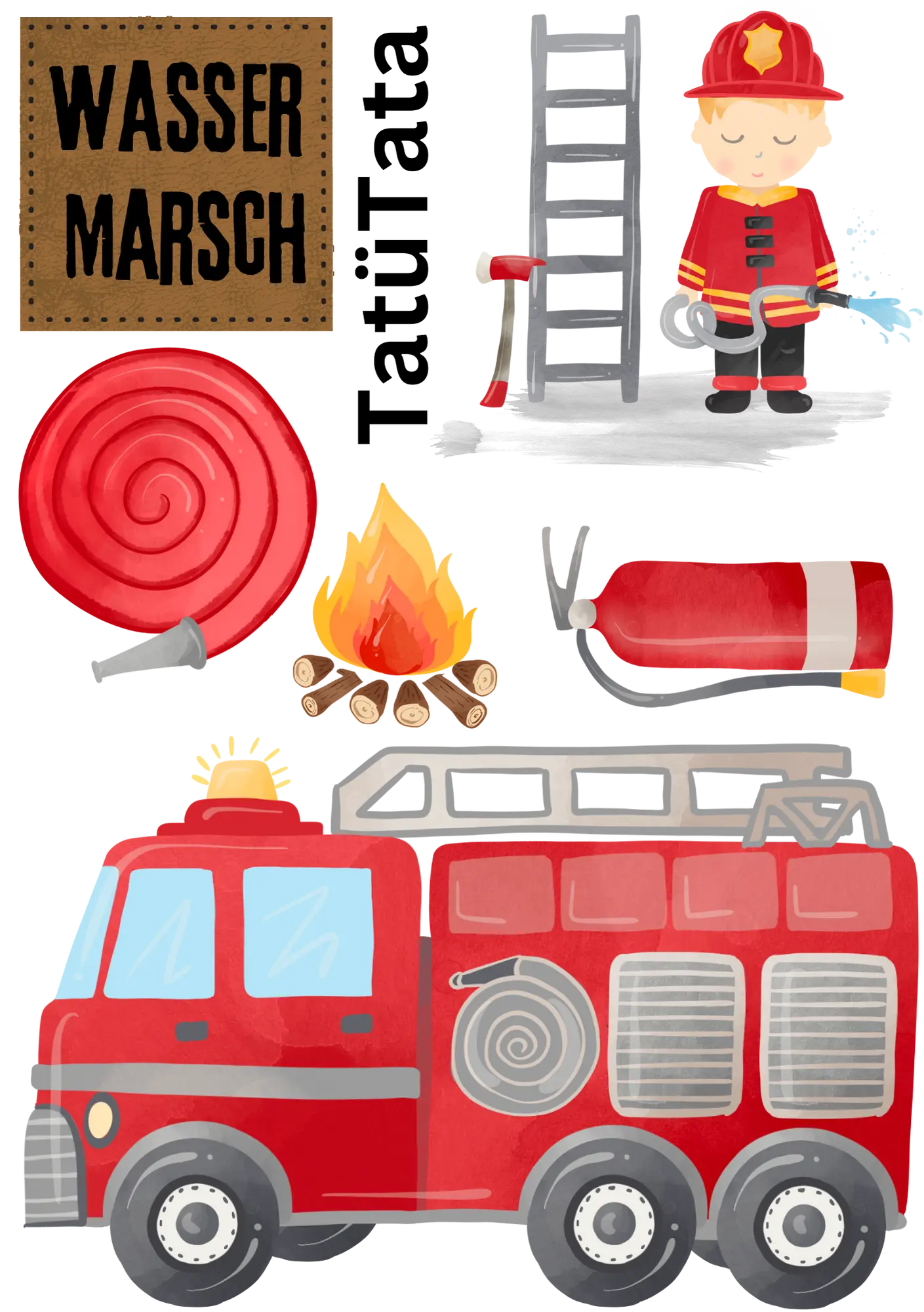 Bügelbild Bogen Feuerwehr - Fylou's Style