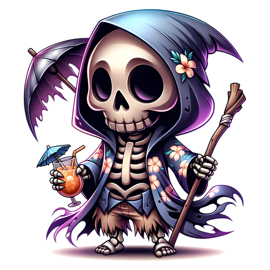 Bügelbild Grim Reaper im Urlaub #5 Fylou's Style