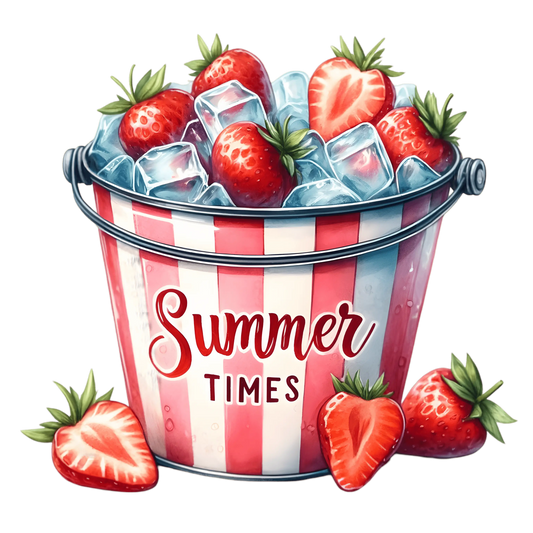 Bügelbild Sommer Erdbeerreimer Fylou's Style