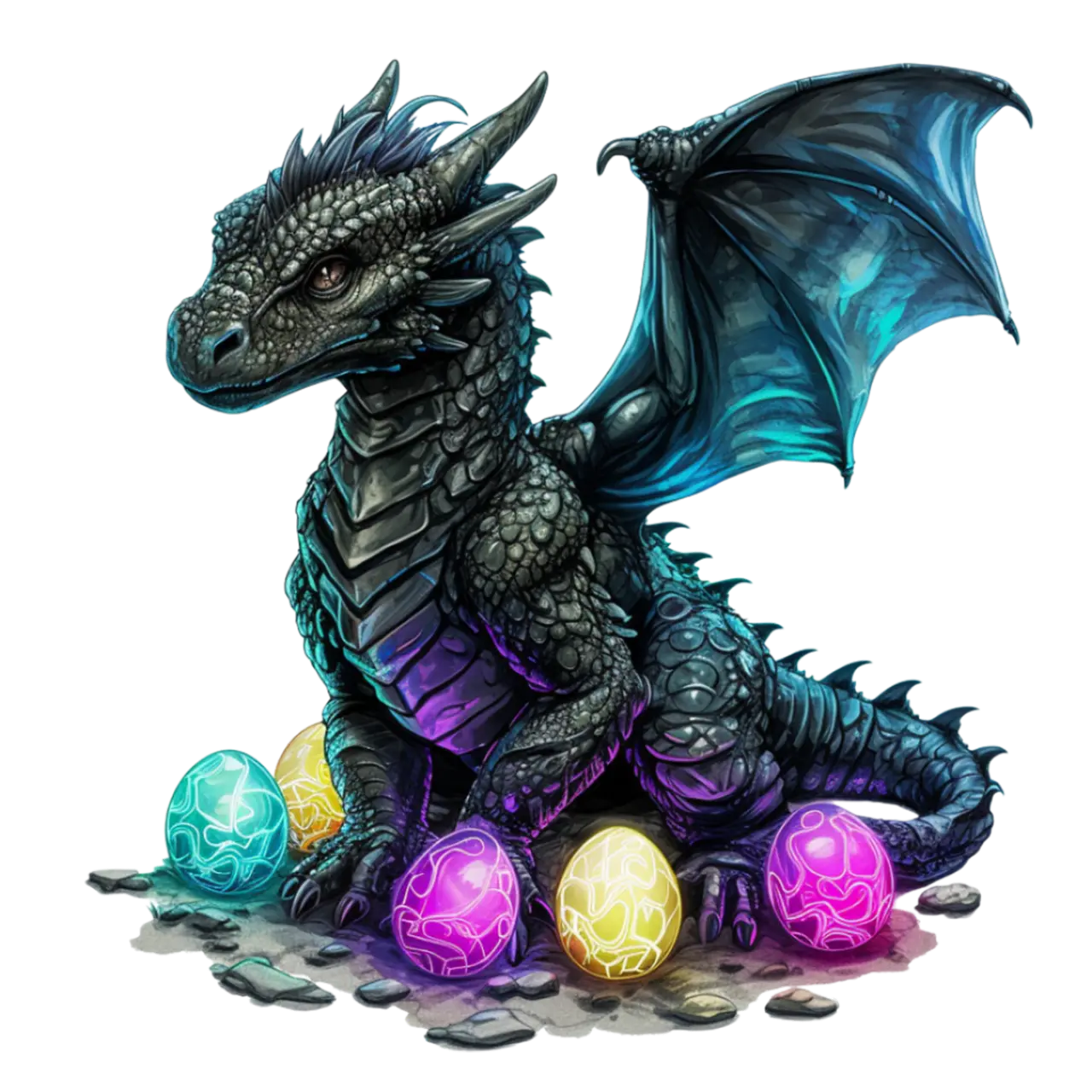 Bügelbild Schwarzer Drache #10 Fylou's Style