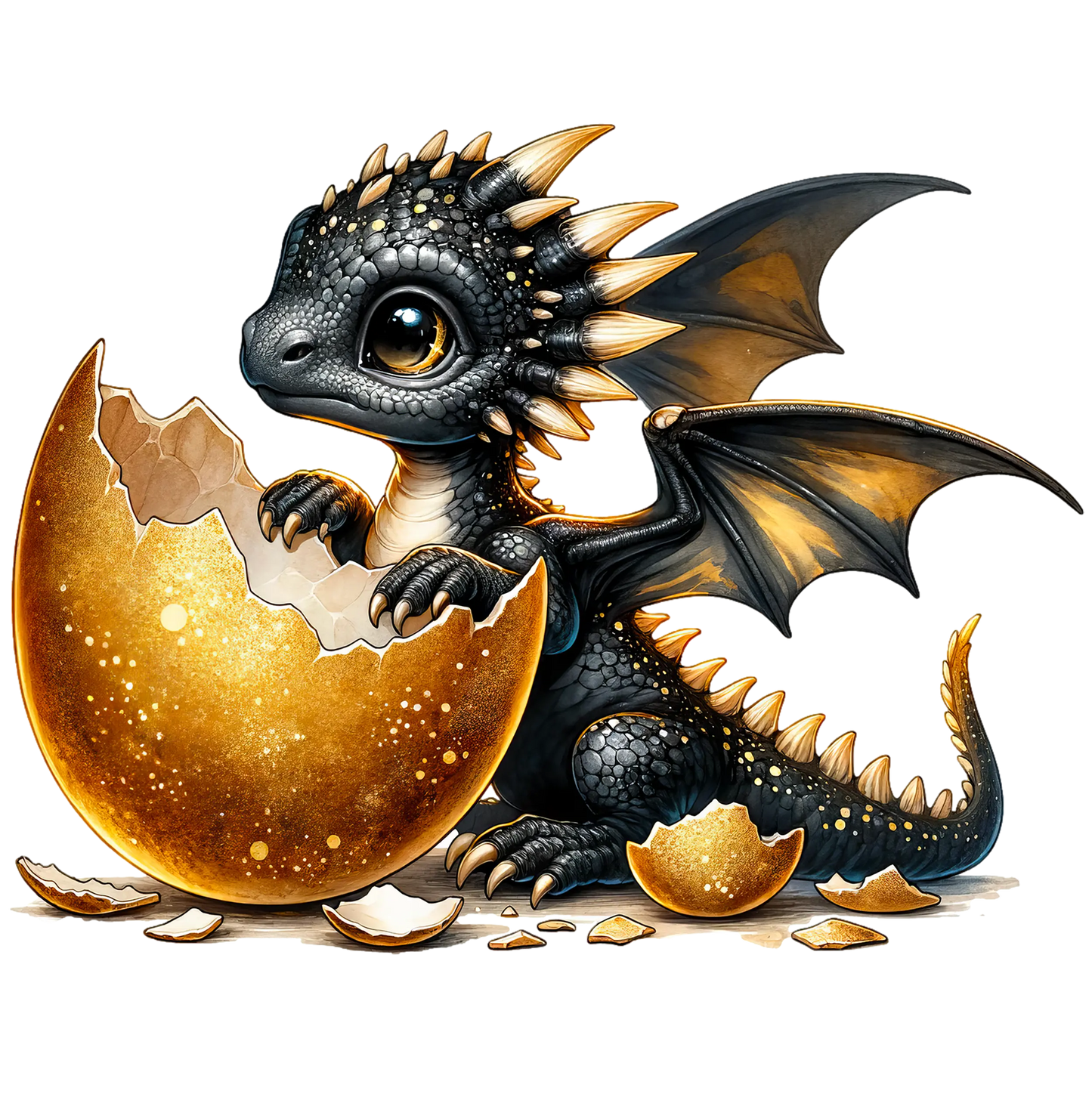 Bügelbild Black&Gold Drache #6 - Fylou's Style