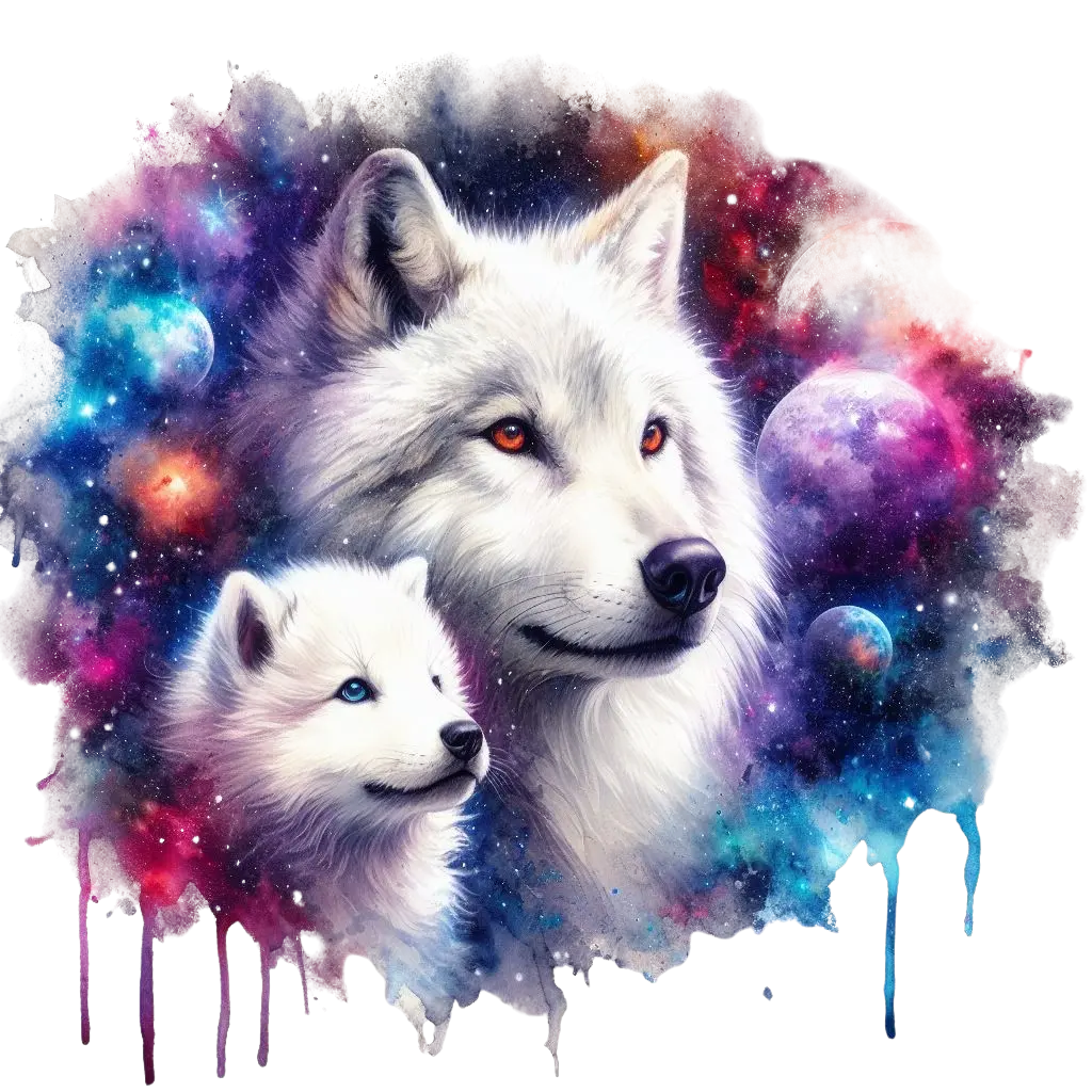 Bügelbild Wolfsmama im weltall Fylou's Style