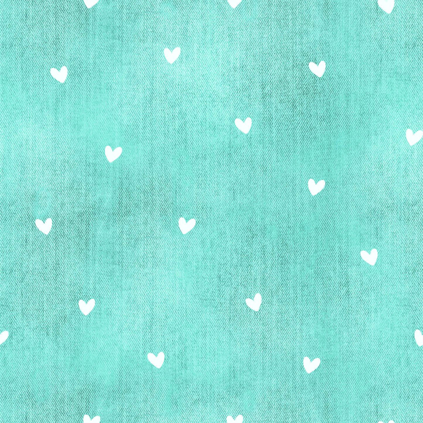 Bio Jersey Denim Herzen Mint