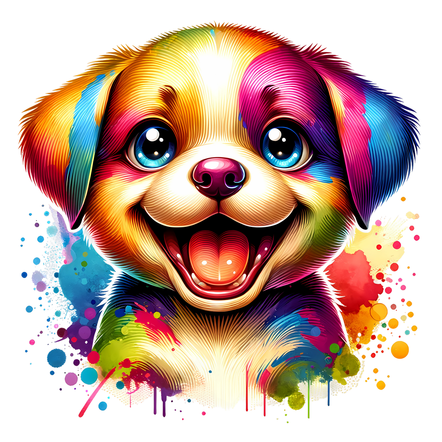 Bügelbild Color Splash Puppies #11 Fylou's Style
