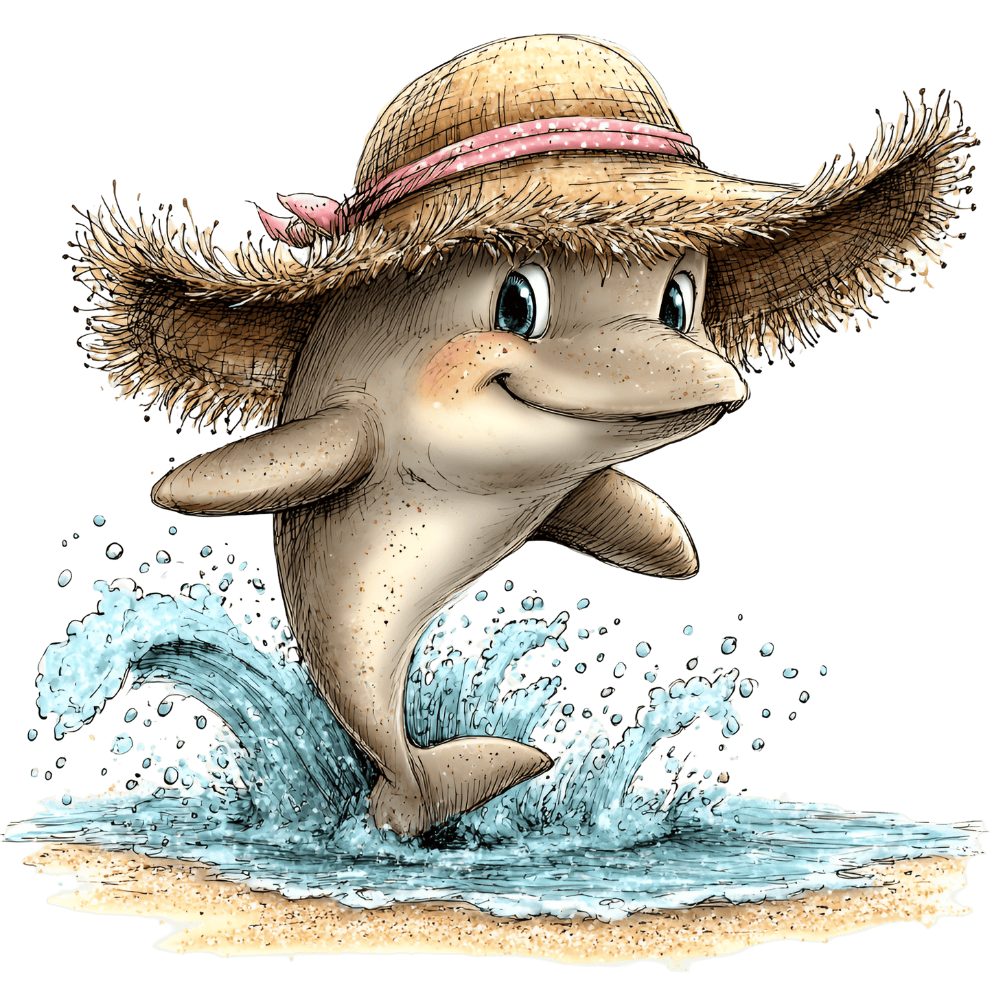 Bügelbild Delfin Am Strand
