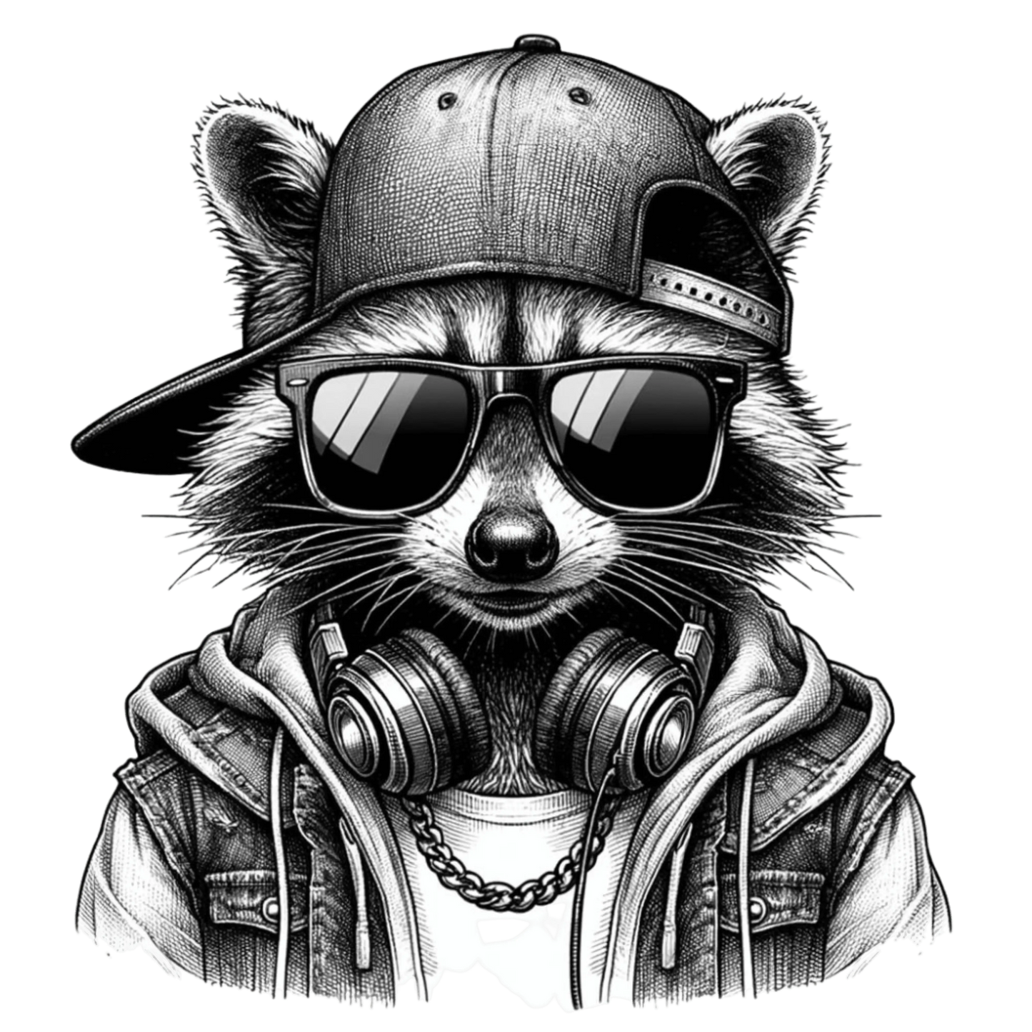 Bügelbild Cool Waschbär #2 Fylou's Style
