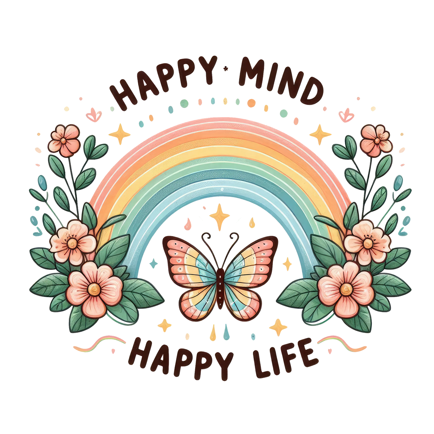 Bügelbild Happy Mind Happy Life Fylou's Style