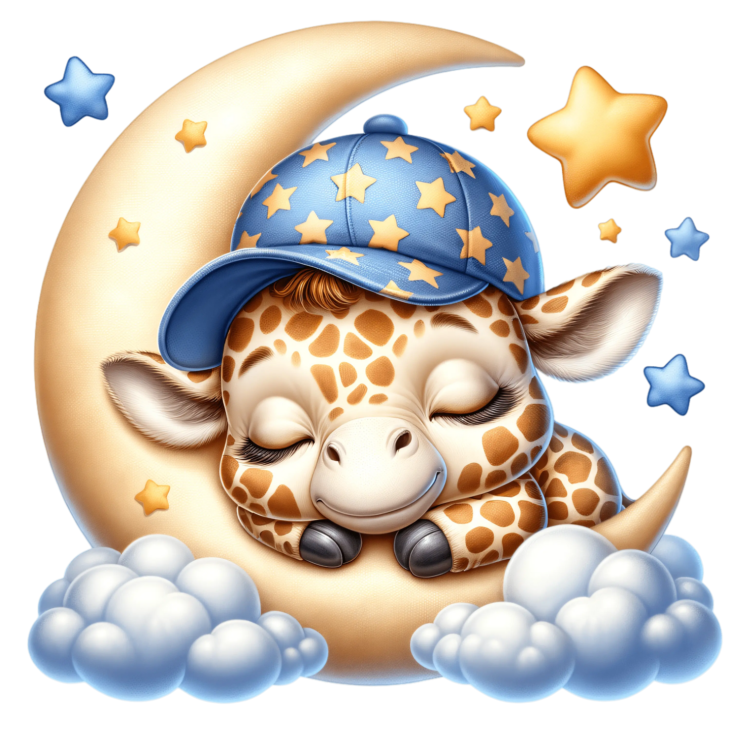 Bügelbild schlafendes Giraffe auf dem Mond - Fylou's Style