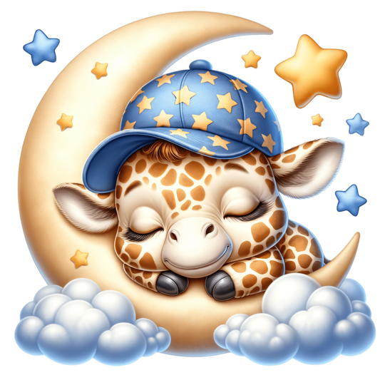 Bügelbild schlafendes Giraffe auf dem Mond - Fylou's Style