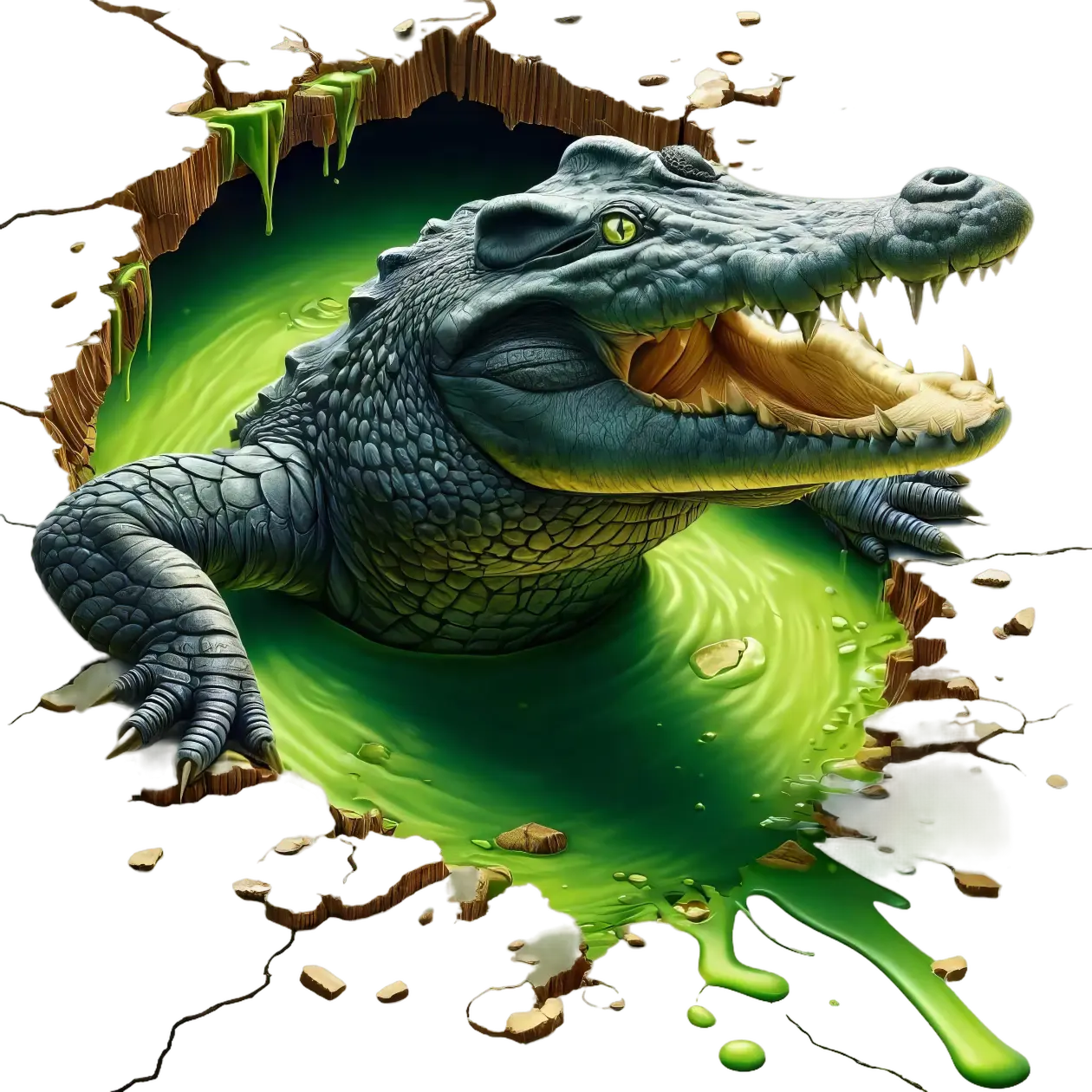 Bügelbild 3D Krokodil #10 Fylou's Style