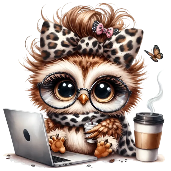 Bügelbild Kaffee Eule #7 - Fylou's Style