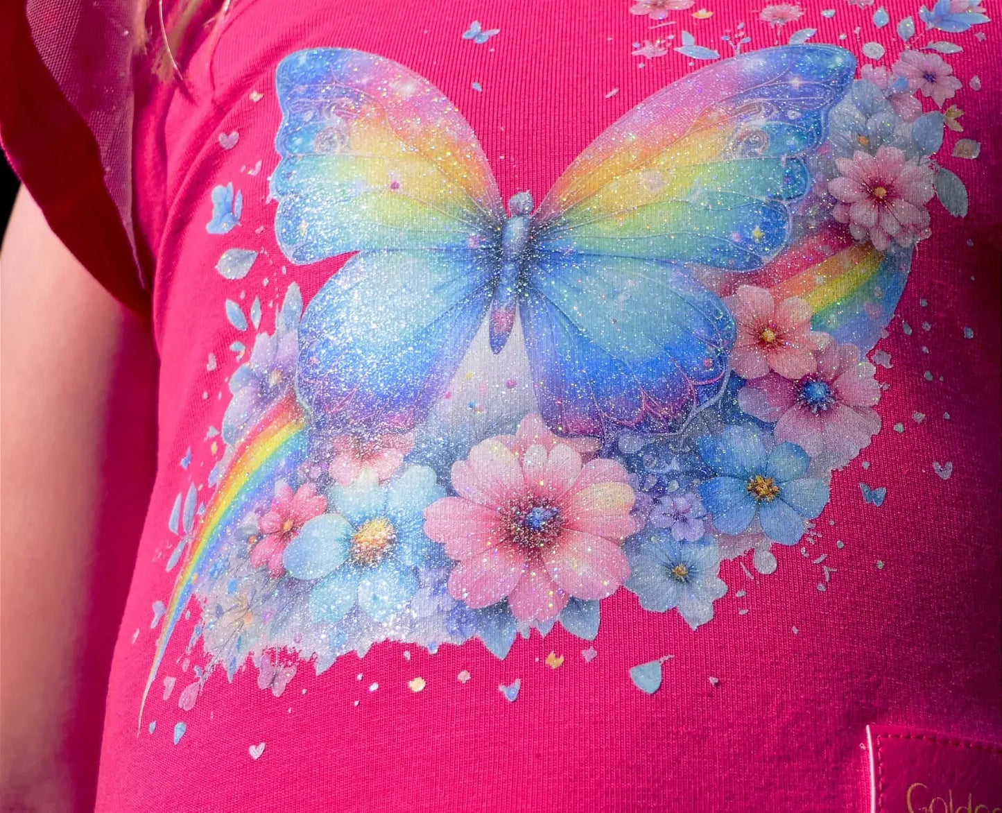Bügelbild Glitzer Regenbogen Schmetterling #12 Fylou's Style