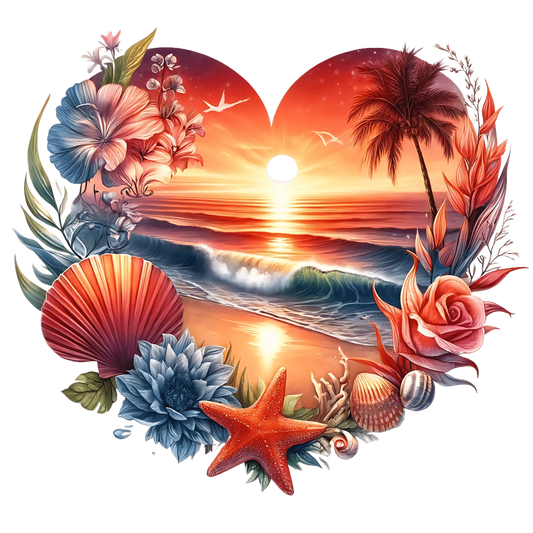 Bügelbild Strand Herz #8 Fylou's Style