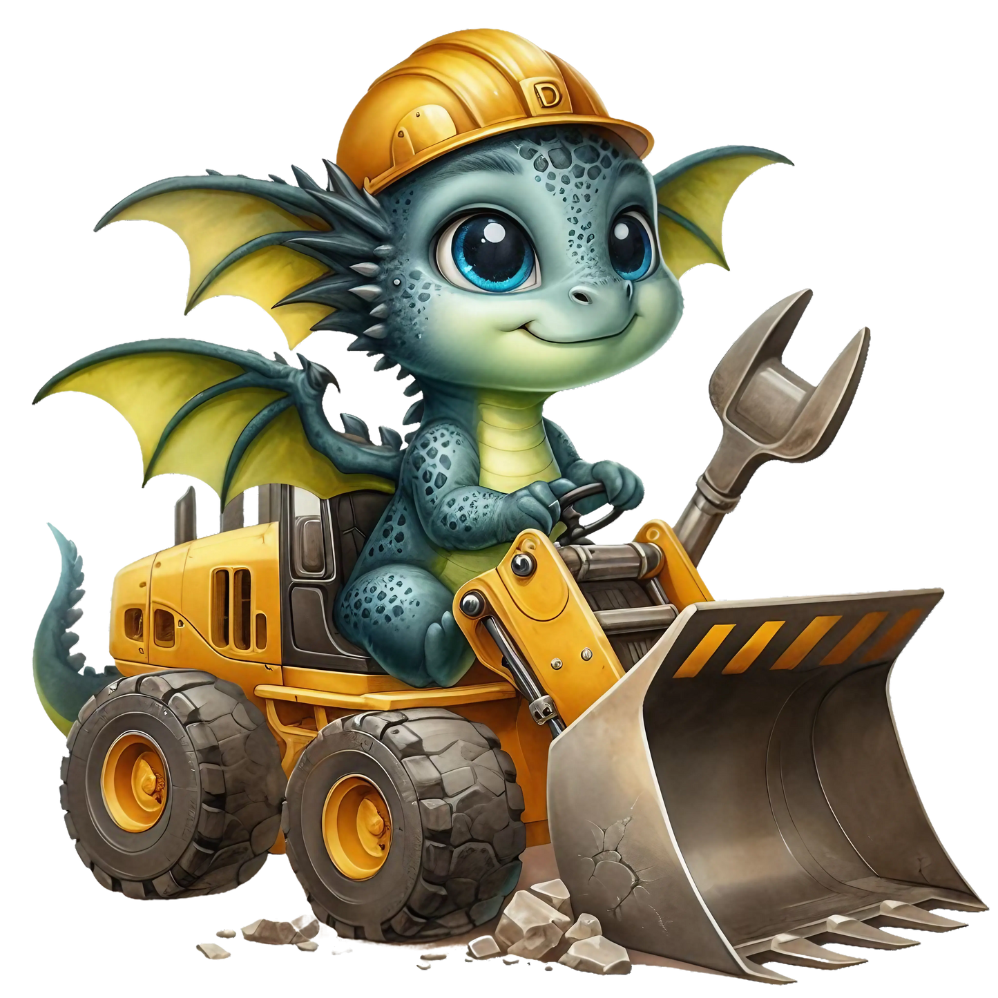 Bügelbild Drache mit Radlader #1 Fylou's Style