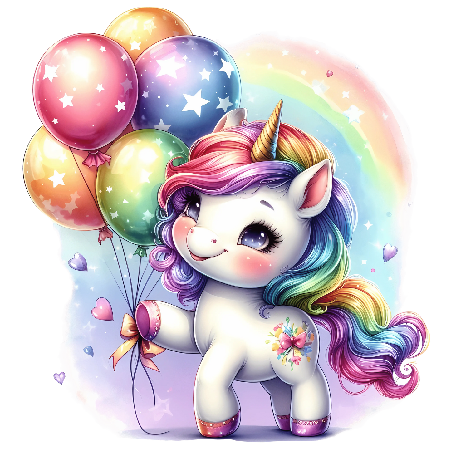 Bügelbild Regenbogen Einhorn #8 Fylou's Style