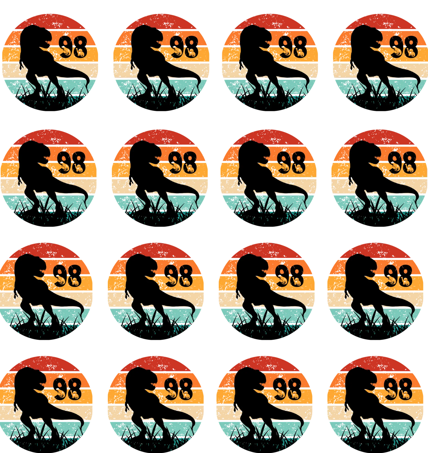 Bügelbild Größenlabel Dino Silhouette #2 Fylou's Style