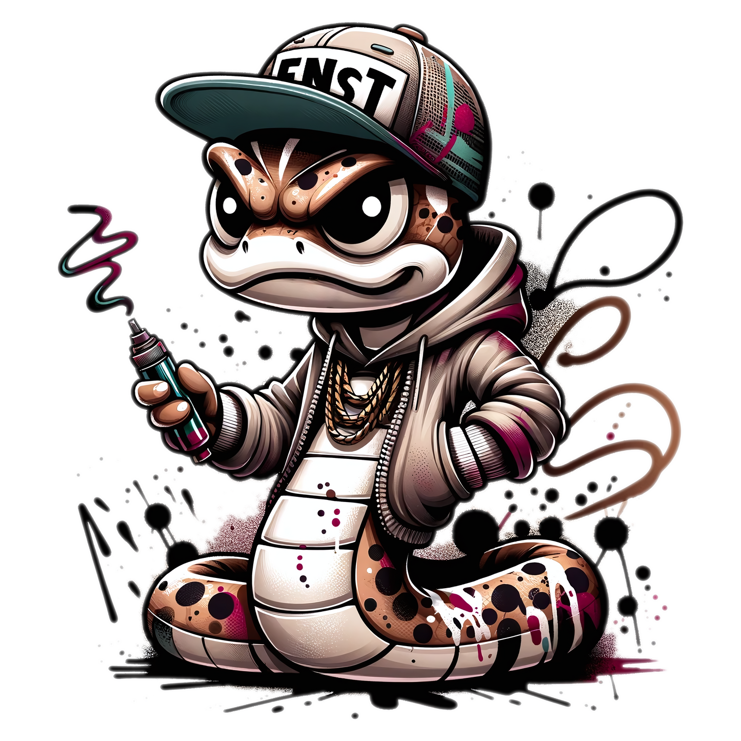 Bügelbild Grafitti Schlange #5 Fylou's Style