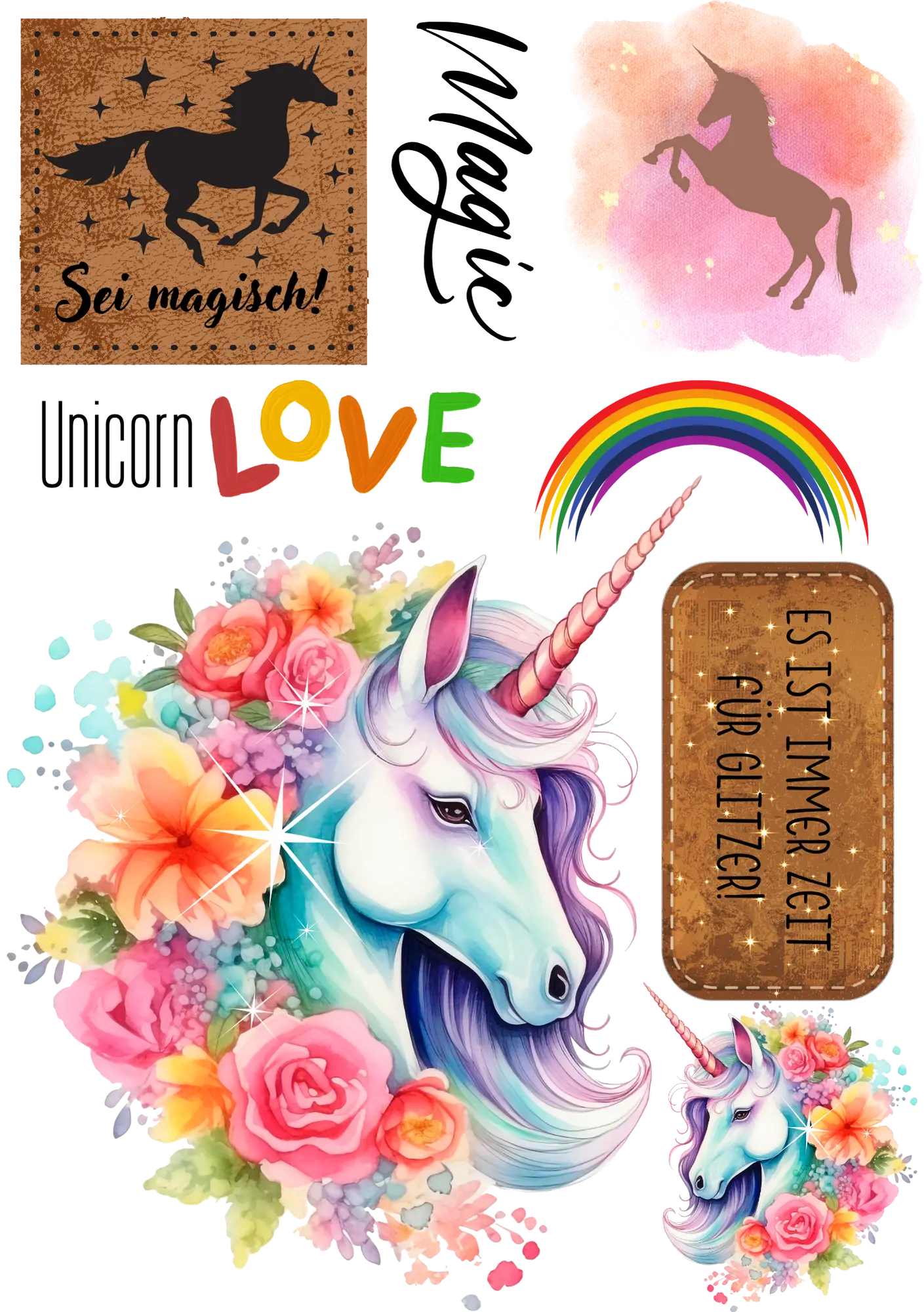 Bügelbild Bogen Einhorn - Fylou's Style