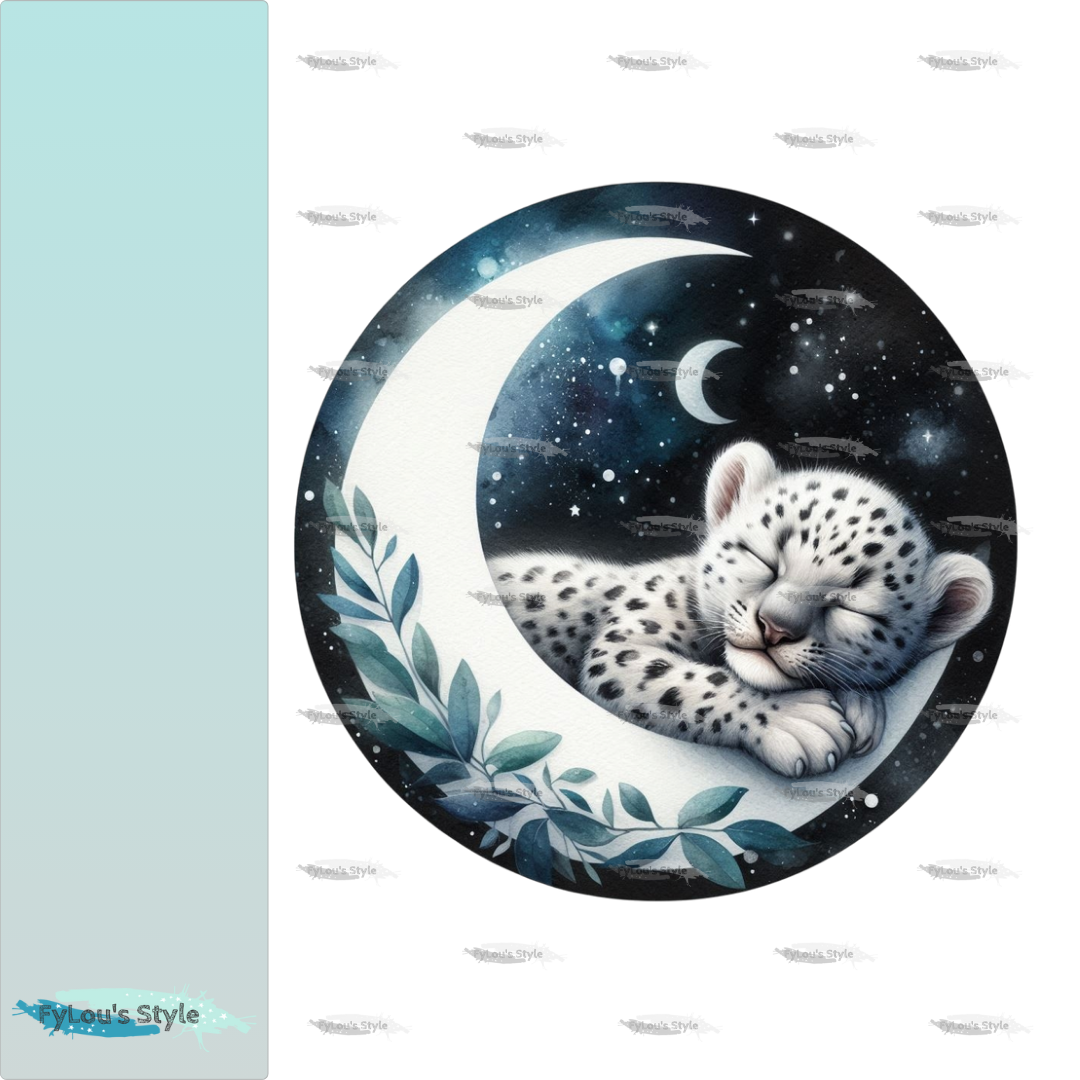 Bügelbild kleiner Leopard auf dem Mond Fylou's Style