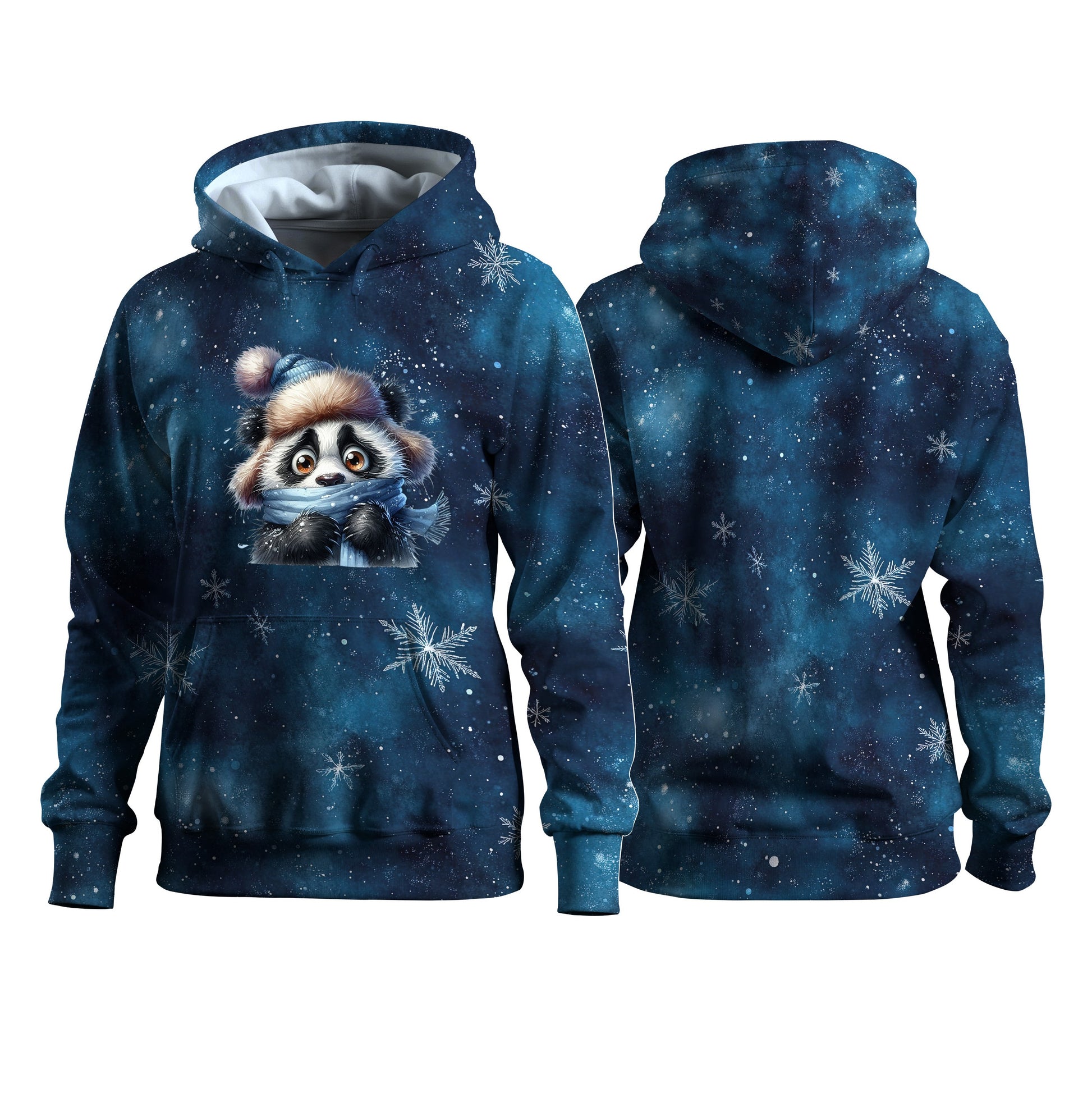 Hoodie aus Eisflocken Blau Bio Stoff