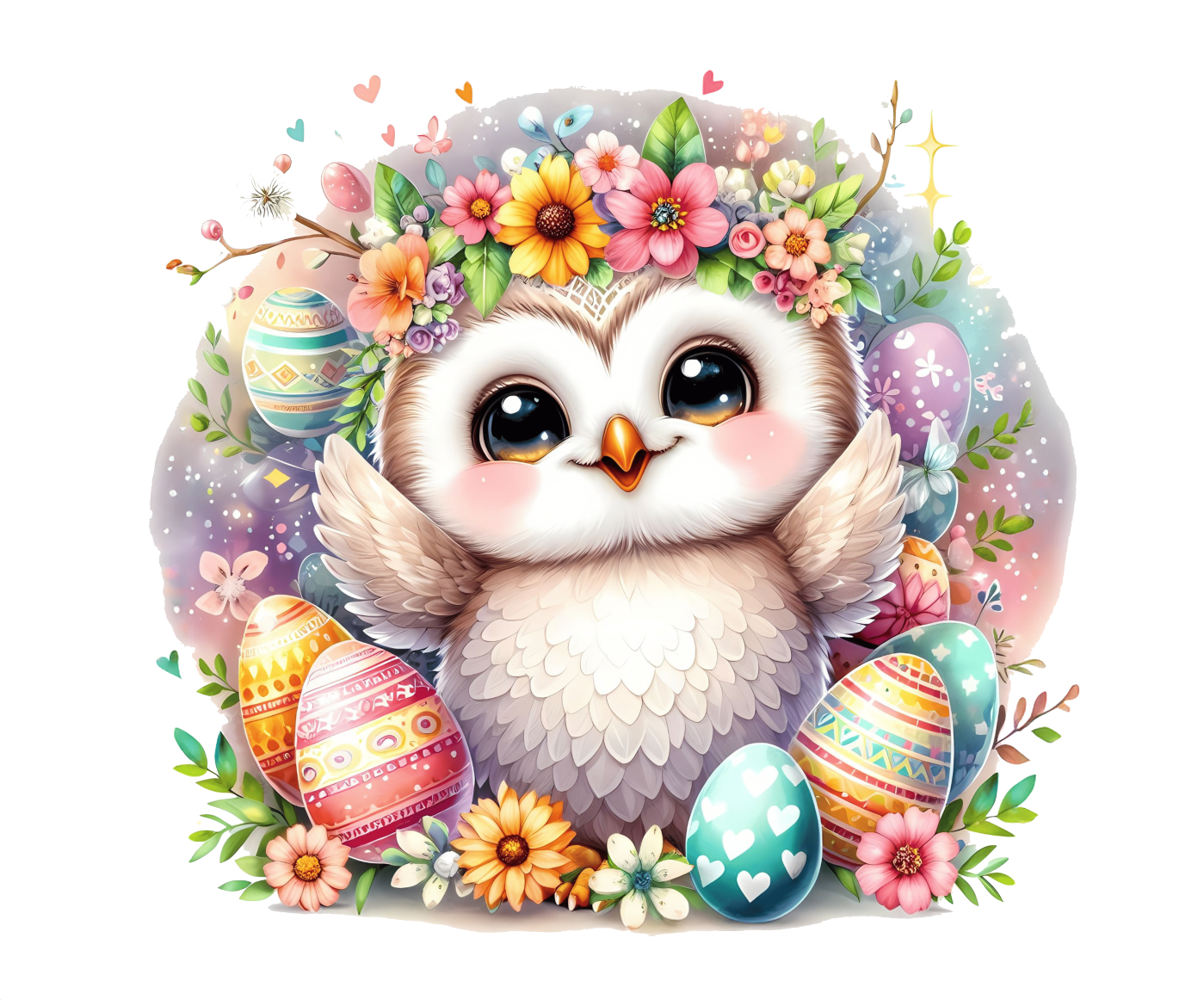 Bügelbild Eule Ostern Fylou's Style