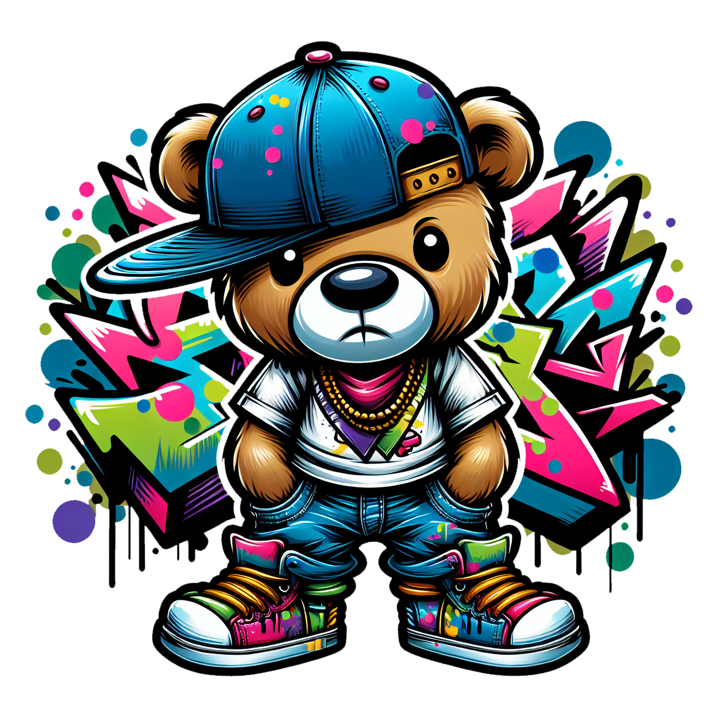 Bügelbild Grafitti TeddyBear Fylou's Style