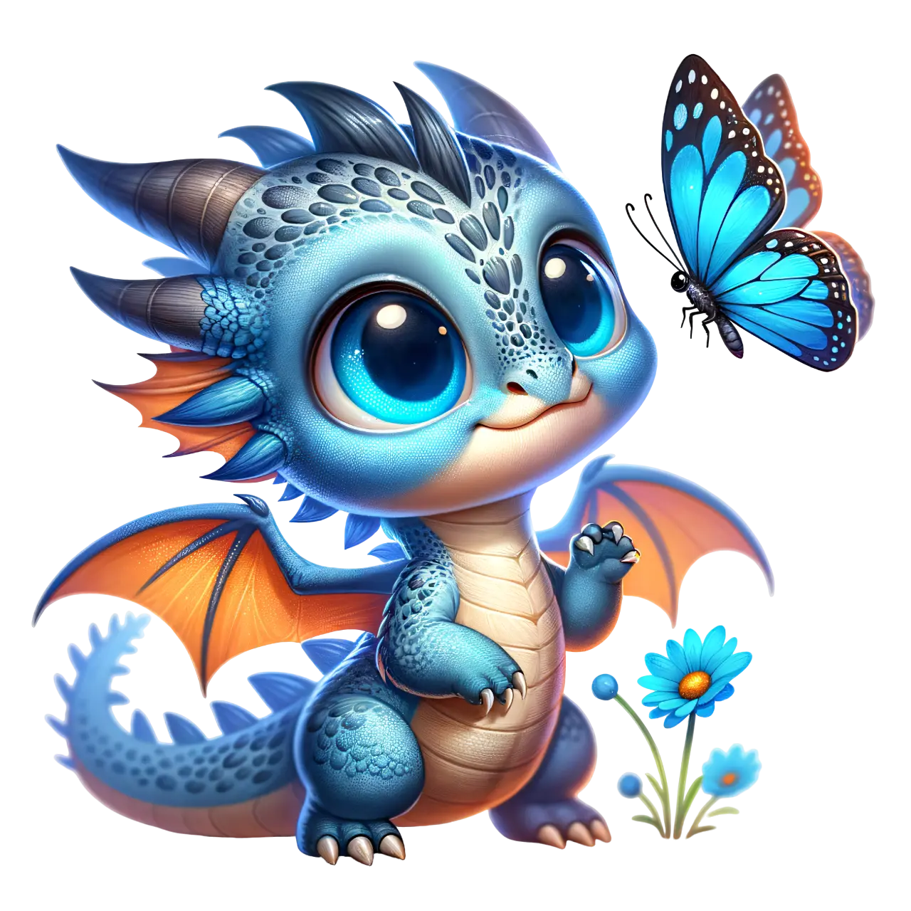 Bügelbild Drache mit Schmetterling #1 Fylou's Style