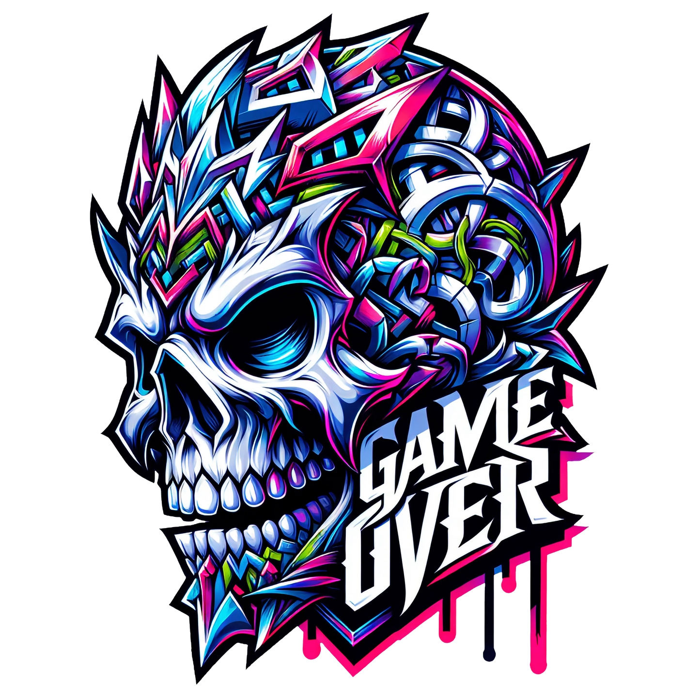 Bügelbild Game Over Skull Fylou's Style