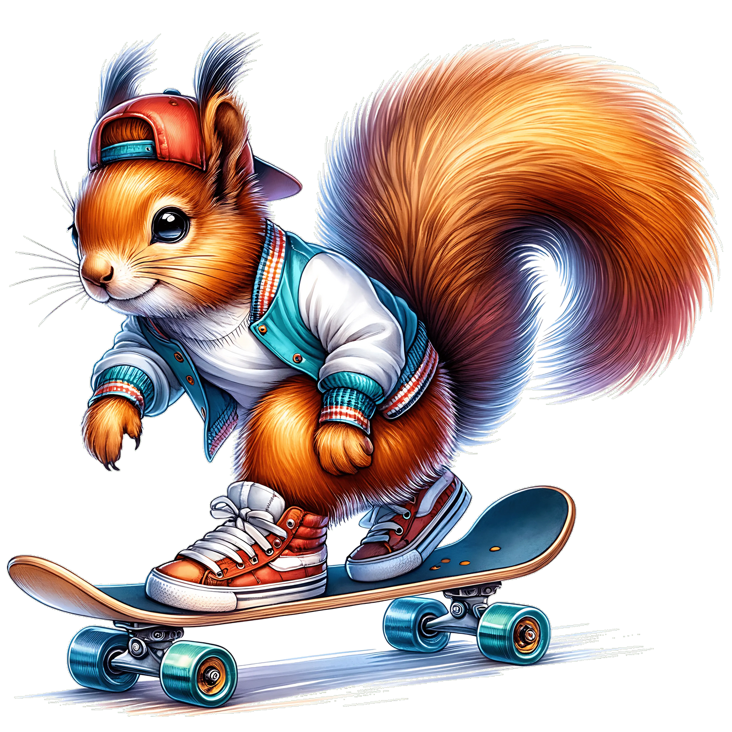Bügelbild Skateboarder Eichhörnchen #2 Fylou's Style